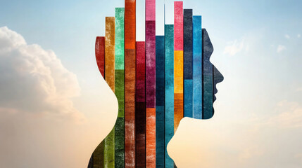 Poster - Hormonal Imbalance, 3D illustration of a human silhouette in high fidelity, showcasing artistic design and creativity for various commercial applications.