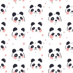 Wall Mural - Panda graphic seamless pattern