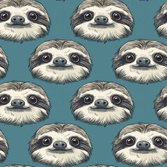 Wall Mural - Sloth graphic seamless pattern