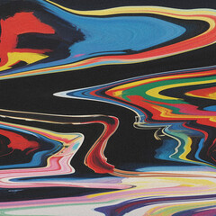 Wall Mural - abstract blurred grainy psychedelic gradient background texture. colorful digital grain dust soft no