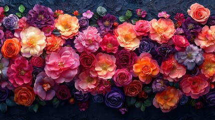 Sticker - Roses in vivid colors.