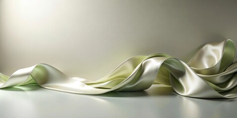 Aufkleber - Elegant Draped Fabric, Soft Curves and Gentle Light Reflecting on Luxurious Textile