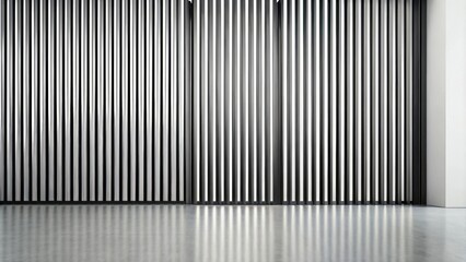 Leinwandbilder - Abstract Minimalist Interior Design with Black and White Vertical Lines