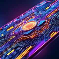 Abstract circuit cyberspace design created with Generative Ai technology