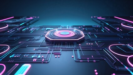 Abstract circuit cyberspace design created with Generative Ai technology