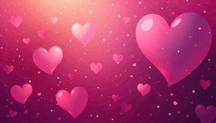 Swirling hearts, ombre love gradient, Valentine's Day, whimsical, wallpaper