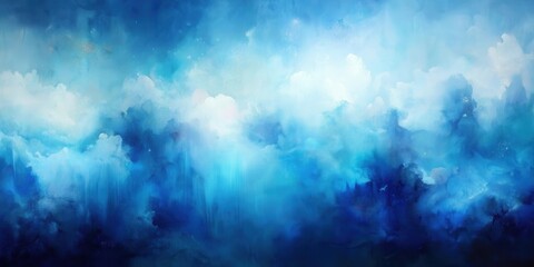 Poster - Serene Blue Hues An Abstract Watercolor Sky Painting