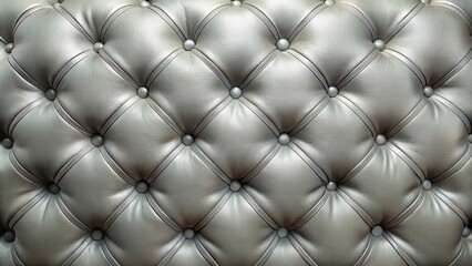 Poster - Elegant Silver Upholstery Texture Buttoned Leather Background for Design Projects