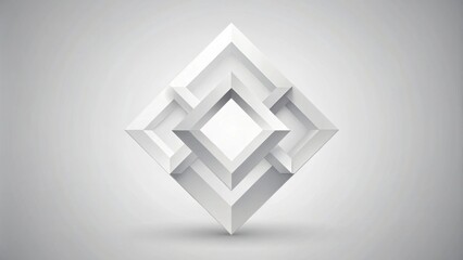 Leinwandbilder - Abstract white geometric diamond shape design with interlocking squares and subtle shadowing