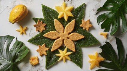 Wall Mural - Creative Plant-Based Snack Platter with Fruit and Fresh Ingredients