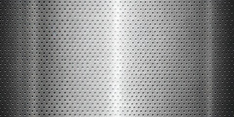 Leinwandbilder - Metallic Perforated Sheet with Subtle Gradient and Regularly Spaced Holes