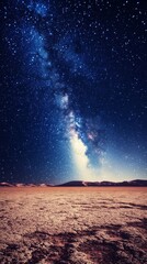 Wall Mural - desert with starry sky at night with copy space vertically 9:16