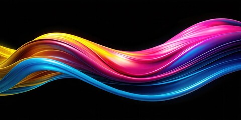 Aufkleber - Abstract Colorful Swirling Waves Design, Perfect for Backgrounds and Digital Art Projects