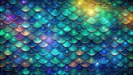 Leinwandbilder - Cosmic Mermaid Scales A Sparkling, Iridescent, Fantasy Background Texture