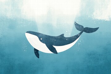 Aufkleber - Gentle giant swims serenely through tranquil waters in a beautiful underwater landscape. Generative AI