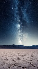 Wall Mural - desert with starry sky at night with copy space vertically 9:16