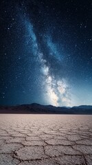 Wall Mural - desert with starry sky at night with copy space vertically 9:16