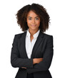 © David Kreuzberg - black afro business woman in suit isolated on white or transparent png
