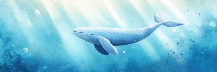 Aufkleber - Gentle giant swimming gracefully in the serene ocean depths during a tranquil underwater moment. Generative AI
