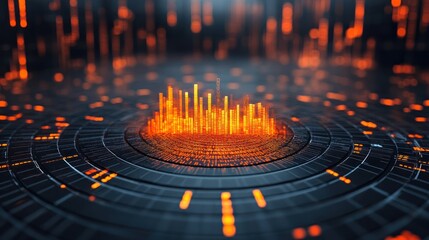 Wall Mural - digital cityscape: a symphony of data and light