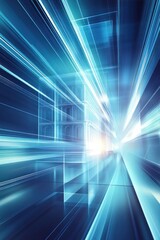 Wall Mural - futuristic cityscape with light trails and abstract architecture
