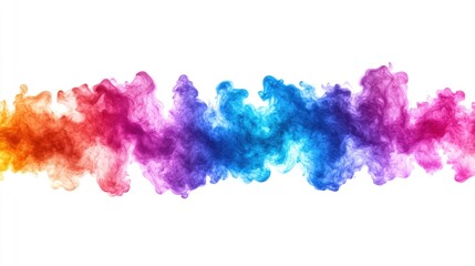 Wall Mural - Colorful Smoke Wave on White Background for Creative Design