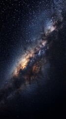 Wall Mural - desert with starry sky at night with copy space vertically 9:16