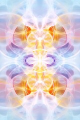 Wall Mural - colorful abstract background showing intertwining wavy shapes creating a symmetrical design