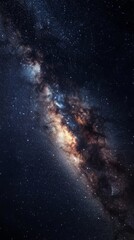 Wall Mural - desert with starry sky at night with copy space vertically 9:16