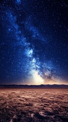 Wall Mural - desert with starry sky at night with copy space vertically 9:16