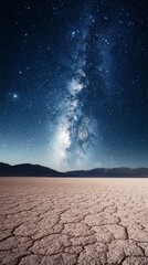 Wall Mural - desert with starry sky at night with copy space vertically 9:16