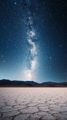 Wall Mural - desert with starry sky at night with copy space vertically 9:16