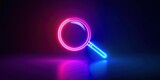 Neon lighted magnifying glass