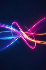 Wall Mural - colorful intertwined light trails creating an infinity symbol on dark background