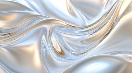 Wall Mural - metallic silver liquid surface creating wavy pattern