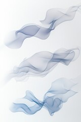 Wall Mural - abstract blue smoke waves flowing on white background