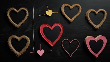 Wall Mural - heart on blackboard