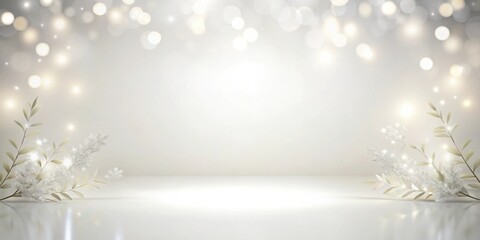 Leinwandbilder - Elegant Festive Background with Sparkling Branches and Soft Lighting