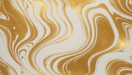 Wall Mural - Elegant golden marbling with smooth liquid swirls and subtle glowing textures