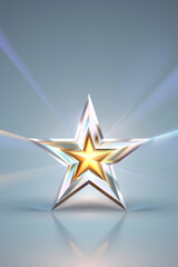 Wall Mural - star shape with crystal light effect