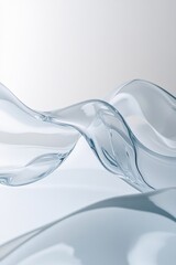 Wall Mural - abstract glass wave flowing on white background