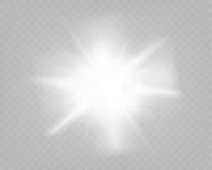 Wall Mural - bright glowing light burst with soft edges and subtle rays on a transparent background, suitable for