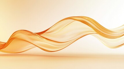 Wall Mural - abstract orange wave flowing on light background