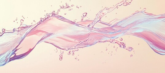 Wall Mural - pink and blue pastel water splashing and flowing on light background