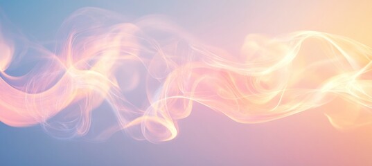 Wall Mural - pastel colored abstract smoke creating wavy pattern on gradient background