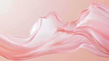 Wall Mural - elegant pink fabric flowing smoothly in the air