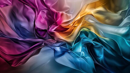 Poster - Vibrant abstract surface art swirling geometric shapes in colorful digital artwork for artistic environments