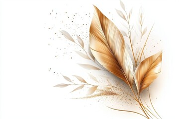 Poster - A minimalist vector of a single firework burst with thin, clean lines and a simple gold gradient on a white background