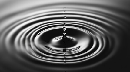 Poster - Rippling black and white water creates mesmerizing patterns of light and shadow