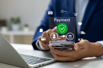 secure online payment, digital banking, payment successful, fintech solutions for seamless transacti